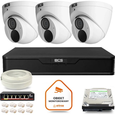 BCS 3x kamera P EIP28FWR3 Ai2 DVR