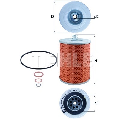 Olejový filter MAHLE ORIGINAL OX 71D (OX71D)