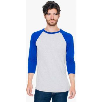 American Apparel baseball tričko s 3/4 rukávy Brooklyn žíhaná lapis modrá šedá