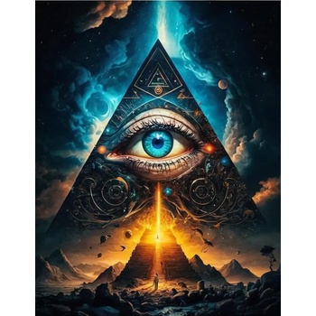Norimpex - Puzzle Diamant painting: Clairvoyant eye in the pyramid 30x40cm - 1 - 39 piese