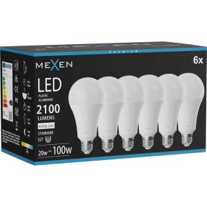 Mexen Nova 6x LED крушка E27, A70, 20W, Неутрална - 4000K, 2100 lm - L100-E27-2040-01x06 (L100-E27-2040-01x06)