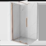 Mexen Velar плъзгаща се душ стена Walk-in 75 x 200 см, прозрачна 8 мм, четкана мед (871-075-000-03-65)