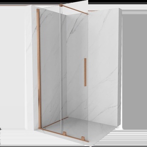 Mexen Velar плъзгаща се душ стена Walk-in 75 x 200 см, прозрачна 8 мм, четкана мед (871-075-000-03-65)