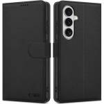 Tech-Protect Кожен Калъф с Джобове за Samsung S26, Tech-Protect Wallet Book Case, Черен (5906302390335)