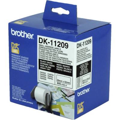 Brother Етикети DK11209, за адреси, 29 x 62 mm, бели, 800 броя в ролка (3030100615)