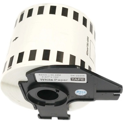 Etikety / štítky pro tiskárny BROTHER QL - typ DK-22205 - kompatibilní - 62 mm x 30,48 m, bílá (papírová samolepící role) – Zbozi.Blesk.cz