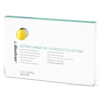 L-Mesitran Active Large hydroaktivní krytí na rány s medem 7,5 x 4,5 cm, 5 ks