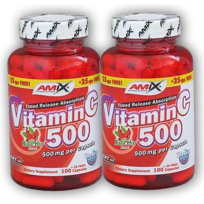 Amix 2x Vitamin C 500 mg + Rose Hips 125 kapslí