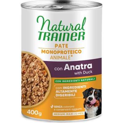 Natural Trainer Pate Monoproteico Medium & Maxi Adult kachna a celozrnné obiloviny 6 x 400 g