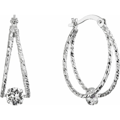 PAVONA Strieborné náušnice vzorované kruhy so Swarovski krištáľom 31324.1