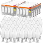 OSRAM LED Base Classic B, in candle shape with E14 base, not dimmable, replaces 40 watts, matt, warm white - 2700 Kelvin, 40 pack - BASECLB40 4, 9W/827 230VFR E14 10X4 OSRAM (BASECLB40 4,9W/827 230VFR E14 1