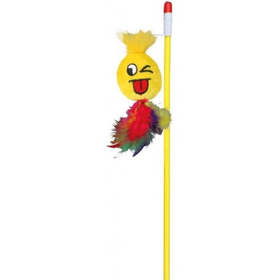 Trixie udica s plyšovou hračkou smajlík s perím 50 cm