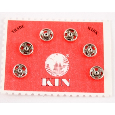 Kovové patentky KIN 6 ks - strieborná - priemer 0,6 cm, č. 0