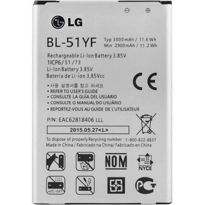 LG Батерия за LG G4 / H810 / H819 / LS991, BL-51YF, оригинална, 3000 mAh (191887)