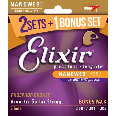 Elixir 16545 Sada strun 2+1 PB 12-53