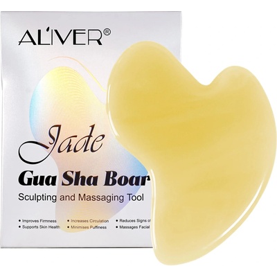 Aliver Jade Gua Sha Board masážna pomôcka Yellow