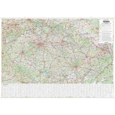 Česko - nástěnná automapa - 1 : 360 000 s rejstříkem obcí 2025