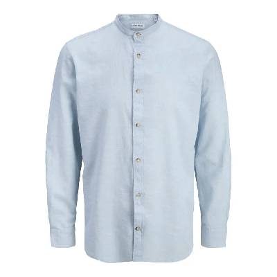 Риза с дълъг ръкав Jack & jones Esummer Linen Blend Band long sleeve shirt - Blue (Celestial Blue)