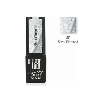GlamLac Gel lak magnetický stříbrný 001 Silver Diamond 6 ml