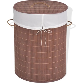 Image 1 of vidaXL Бамбуков кош за пране, овален, кафяв (245580)