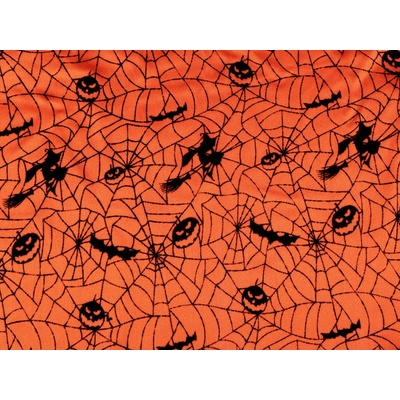 Dekorační satén Halloween / čarodějnice Varianta: 2 oranžová, Balení: 1 m
