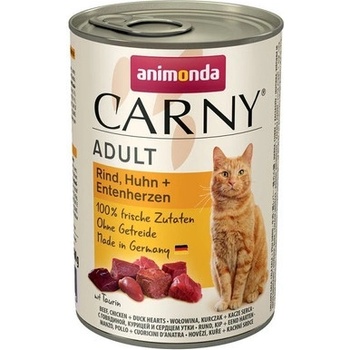 Animonda CARNY ADULT hovädzie kuracie mäso kačacie srdcia 12 x 400 g