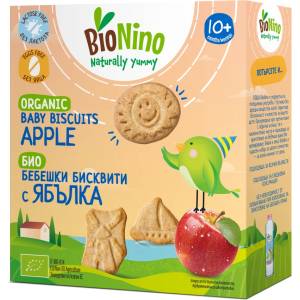 BioNino Био бебешки бисквити BioNino - С ябълка, 10 м+, 100 g (F06070003A0001) - ozone