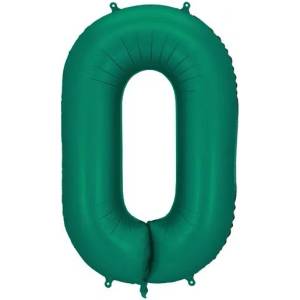 Party Deco Фолиев Балон - Цифра, 86 см, Тъмнозелено - 0 (fb1s-0-012b)