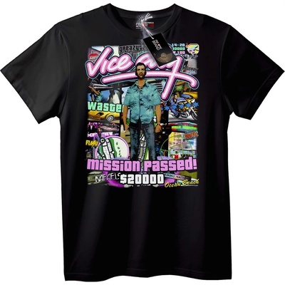 Тениска GTA Vice City Мисия - XXS, Black
