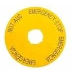Eaton Yellow descriptive plate EMERGENCY STOP (4 Languages) M22-XAK2 216466 Електрически кани