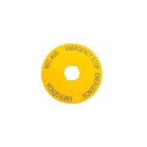 Eaton Yellow descriptive plate EMERGENCY STOP (4 Languages) M22-XAK2 216466 Електрически кани