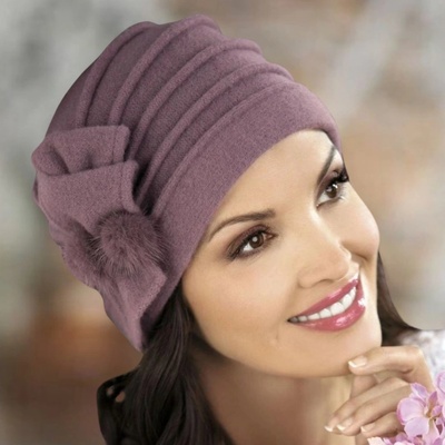 Krumlovanka dámská zimní čepice W-0008/890 fialová