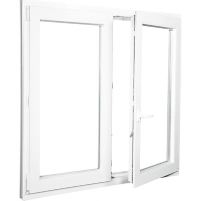 Aluplast Plastové okno dvoukřídlé bílé 1300 x 1400 mm Pravé, Trojsklo Ug= 0,7