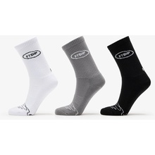 Footshop Basic Crew Socks 3-Pack Black/ White/ Grey