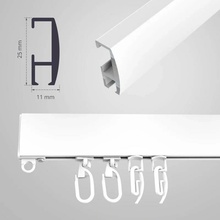 EMTE Stropná garniža TREND biela jednoduchá 100 - 600 cm