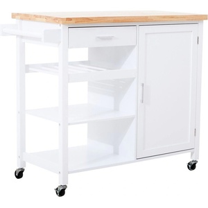 Premier Housewares Кухненски остров на колелца от масивно каучуково дърво 48x105 cm Frankfurt - Premier Housewares (2406559)