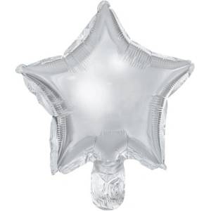 Party Deco Фолиев Балон, Звезда, Сребро (fb120m-018)