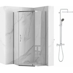 Grohe Комплект душ кабина Rea Axin хром 90x90 и душ колона Grohe Vitalio Start хром (5902557367092+26696001)