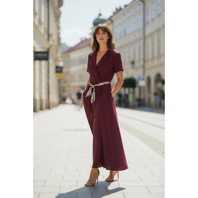 Dámske šaty 62614 burgundy