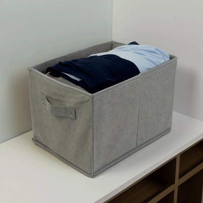 Bewello Textilný úložný box 32 × 22 × 22 cm sivý