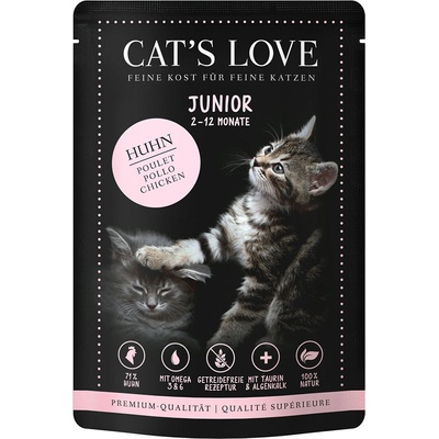 CAT’S LOVE 24х85г Junior Cat´s Love, консервирана храна за котки - с пиле