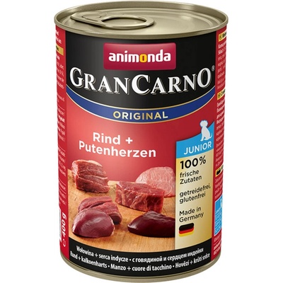 Animonda Gran Carno Original Junior hovädzie mäso a morčacie srdcia 400 g