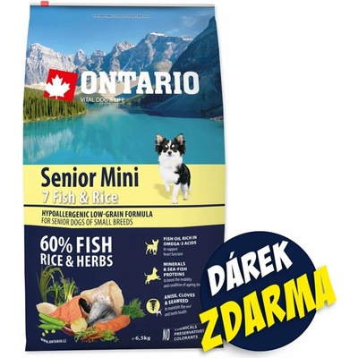 Ontario Senior Mini 7 Fish & Rice 6,5 kg