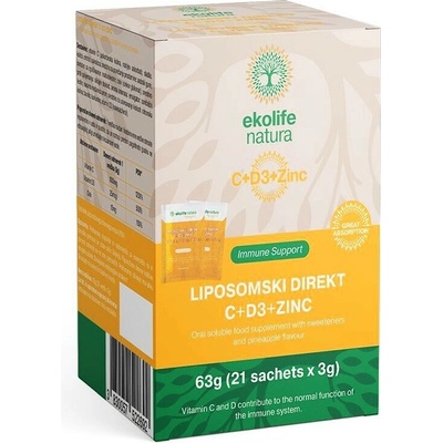 Ekolife Natura Liposomal Vitamin C + D3 + Zinc 21 x 5 g 105 g
