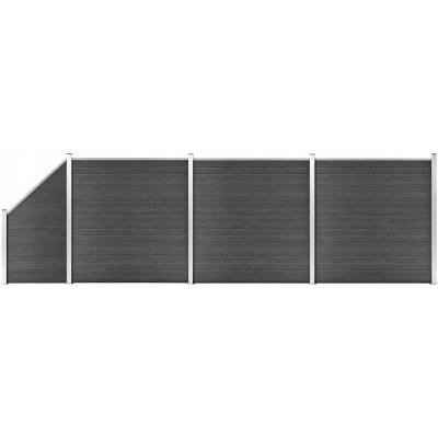Nabytek XL Set plotového dílce WPC 619 x (105–186) cm černý