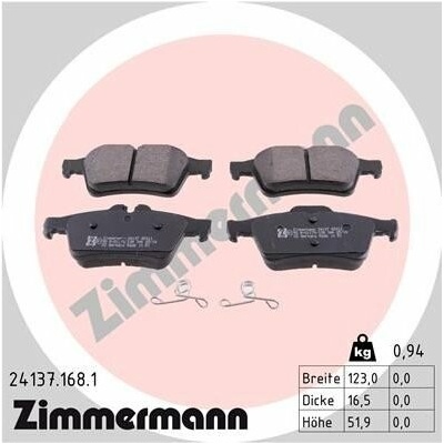 Sada brzdových destiček, kotoučová brzda ZIMMERMANN 24137.168.1