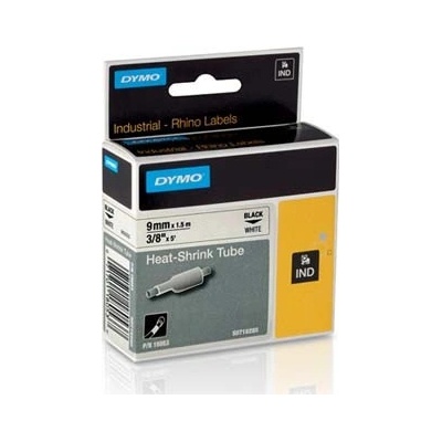 Dymo Rhino 18053, S0718280, 9mm x 1,5m černý tisk / bílý podklad, originální páska
