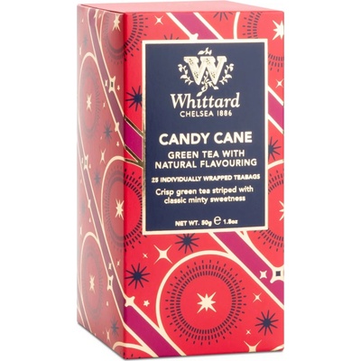 Whittard Vánoční zelený čaj Candy Cane 25 sáčků