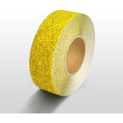 Protiskluzová páska standard WT-5411 – minerální granulát v syntetické pryskyřici, žlutá s tečkami, 50 mm × 6 m