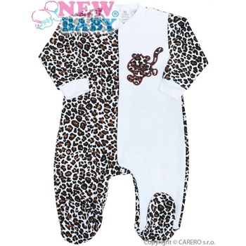 NEW BABY Dojčenský overal New Baby Leopardík hnedý